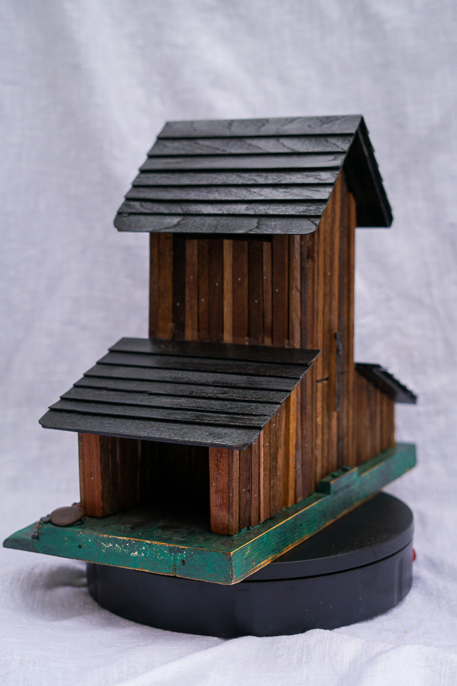 Brown Farmhouse Chickadee Birdhouse