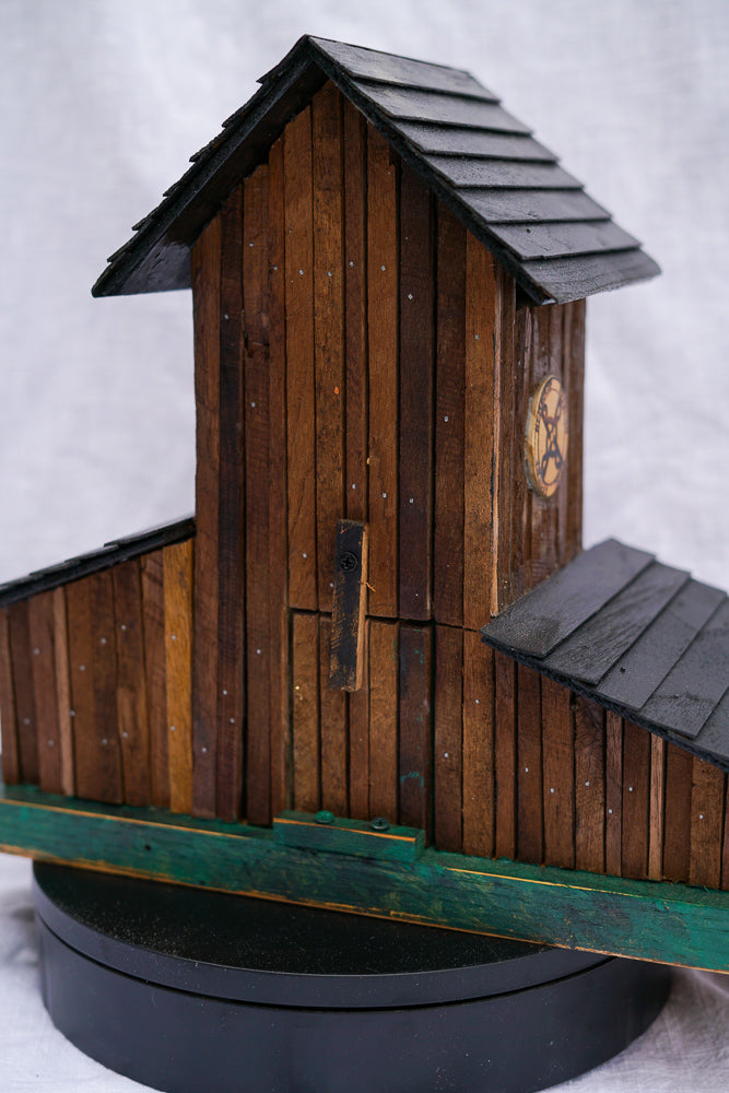 Brown Farmhouse Chickadee Birdhouse