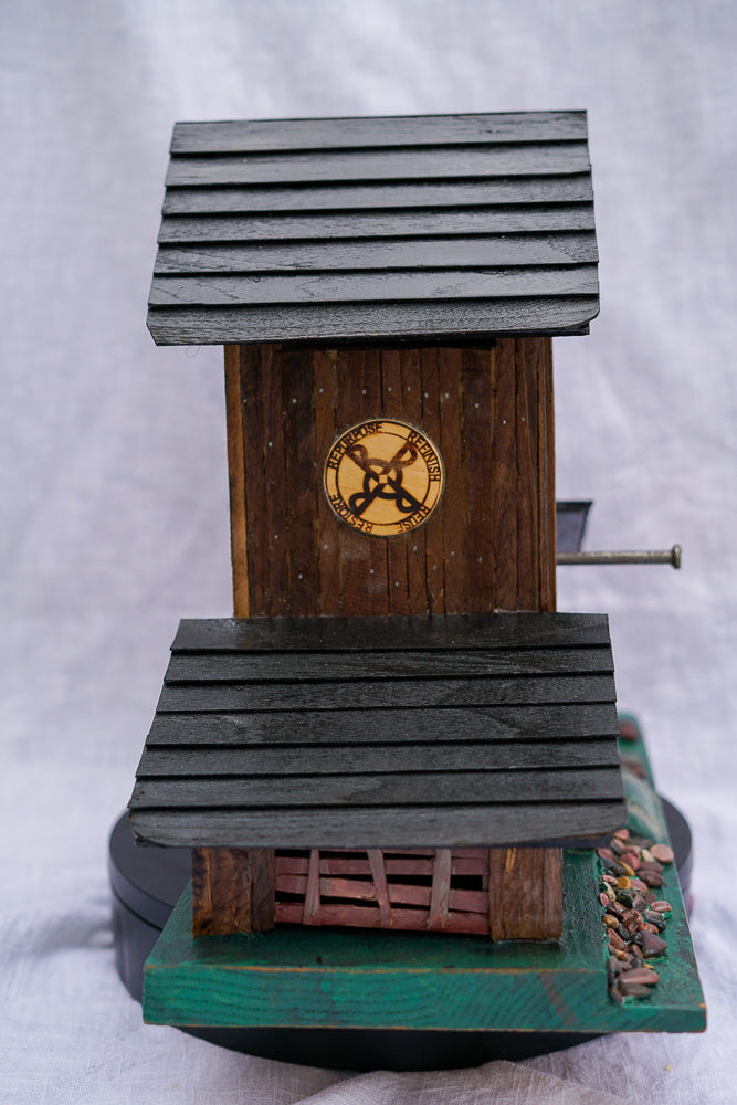 Brown Farmhouse Chickadee Birdhouse