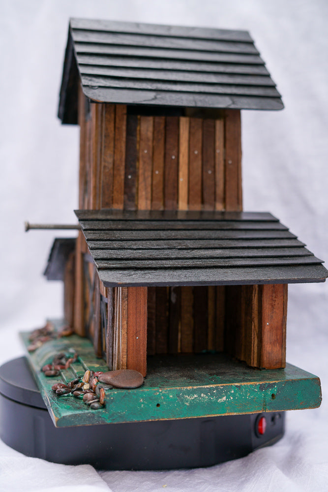 Brown Farmhouse Chickadee Birdhouse