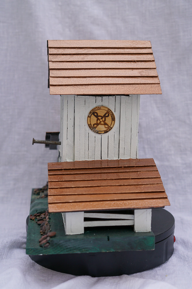 White Farmhouse Chickadee Birdhouse