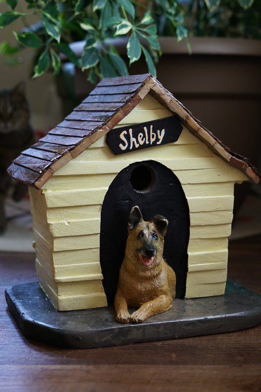 Yellow Doghouse Birdhouse